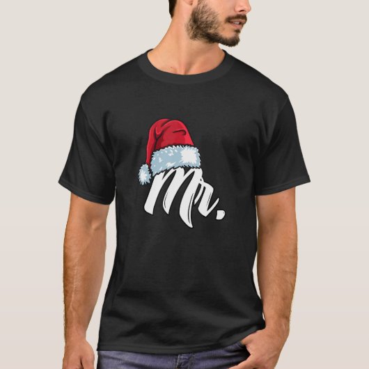 Santa Hat Mr  Partner Outfit For Christmas T-shirt (Voorkant)