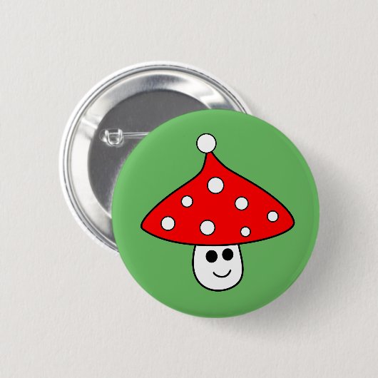 Santa Hat Mushroom Button (Voorkant /achterkant)