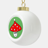 Santa Hat Mushroom Ceramic Ball Ornament (Rechts)