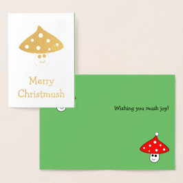 Santa Hat Mushroom Folie Kaart