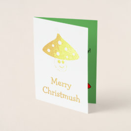 Santa Hat Mushroom Folie Kaart