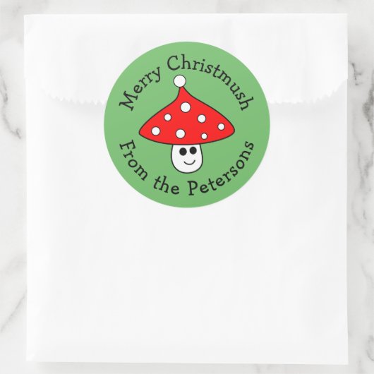 Santa Hat Mushroom Kerst stickers (Tas)