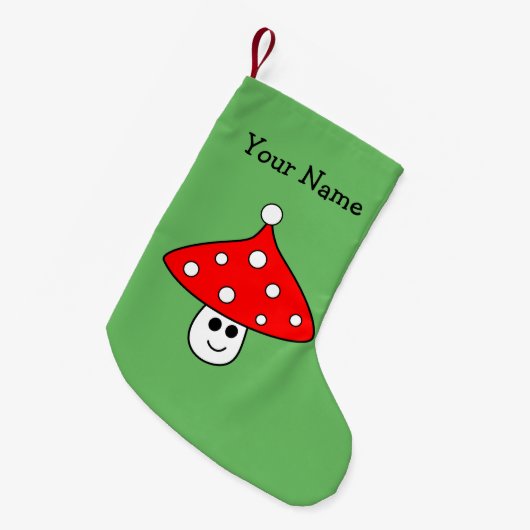 Santa Hat Mushroom Kerstmis Kous Kleine Kerstsok (Voorkant (Hangend))