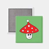 Santa Hat Mushroom Magnet (Voorkant / Achterkant)