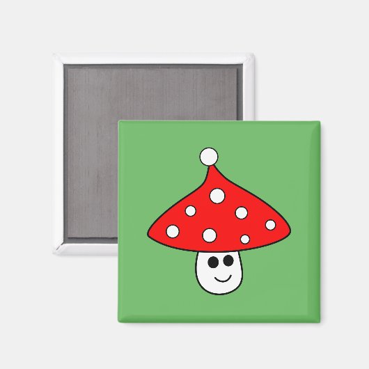 Santa Hat Mushroom Magnet (Voorkant / Achterkant)