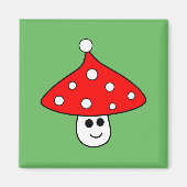 Santa Hat Mushroom Magnet (Voorkant)