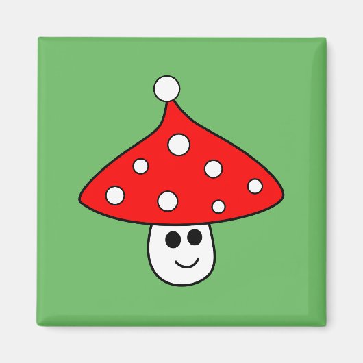 Santa Hat Mushroom Magnet (Voorkant)