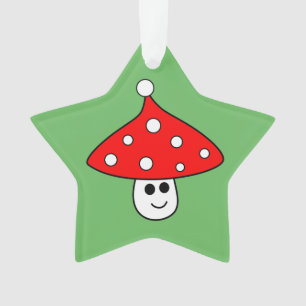 Santa Hat Mushroom Ornament