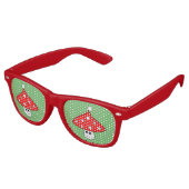 Santa Hat Mushroom Party Shades Retro Zonnebril (Gekanteld)