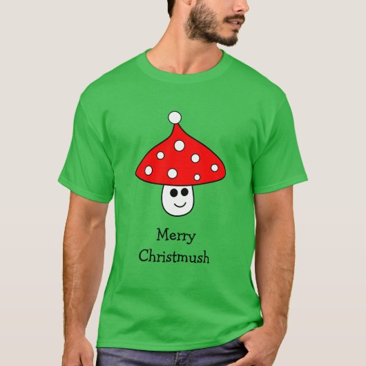 Santa Hat Mushroom T-Shirt (Voorkant)