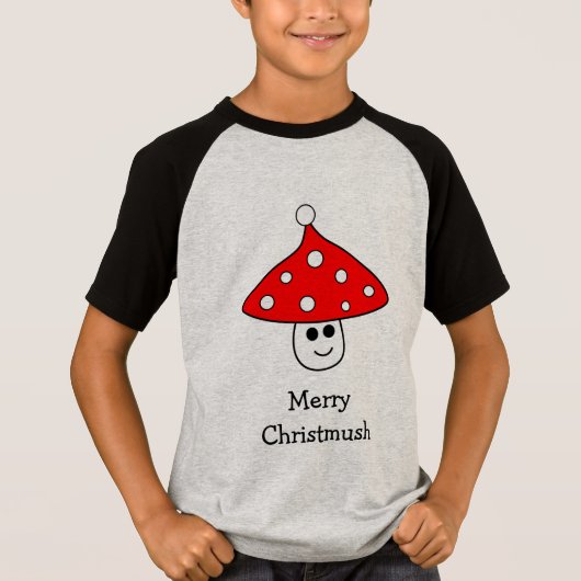 Santa Hat Mushroom T-shirt (kind) (Voorkant)