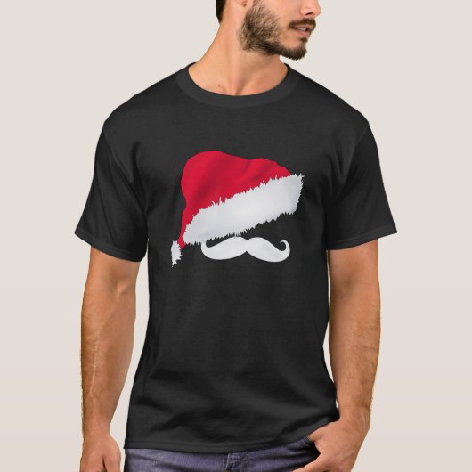 Santa Hat & Mustache-shirt T-shirt (Voorkant)