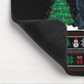 Santa Hat Newfoundland Dog Xmas Tree Lights Ugly S Muismat (Hoek)