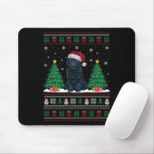 Santa Hat Newfoundland Dog Xmas Tree Lights Ugly S Muismat (Met muis)