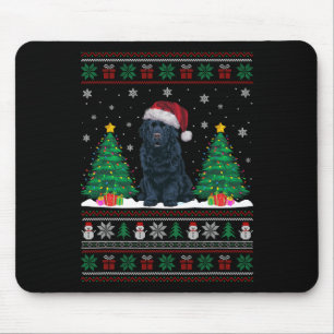 Santa Hat Newfoundland Dog Xmas Tree Lights Ugly S Muismat