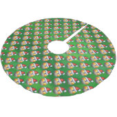 Santa Hat Nine Ball Pattern op Green Kerstboom Rok (Gekanteld)
