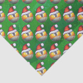 Santa Hat Nine Ball Pattern op Green Tissuepapier (Detail)