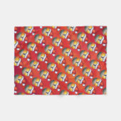 Santa Hat Nine Ball Pattern op Red Fleece Deken (Voorkant (Horizontaal))
