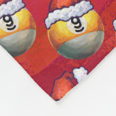 Santa Hat Nine Ball Pattern op Red Fleece Deken (Hoek)