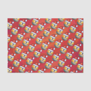 Santa Hat Nine Ball Pattern op Red Tissuepapier