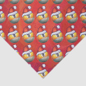 Santa Hat Nine Ball Pattern op Red Tissuepapier (Detail)