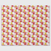 Santa Hat op Beer Mok Cadeaupapier (Vlak)