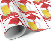 Santa Hat op Beer Mok Cadeaupapier (Rol Hoek)