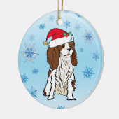 Santa Hat op Cavalier King Charles Keramisch Ornament (Links)