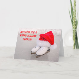 Santa Hat op Schaatsen Kaart
