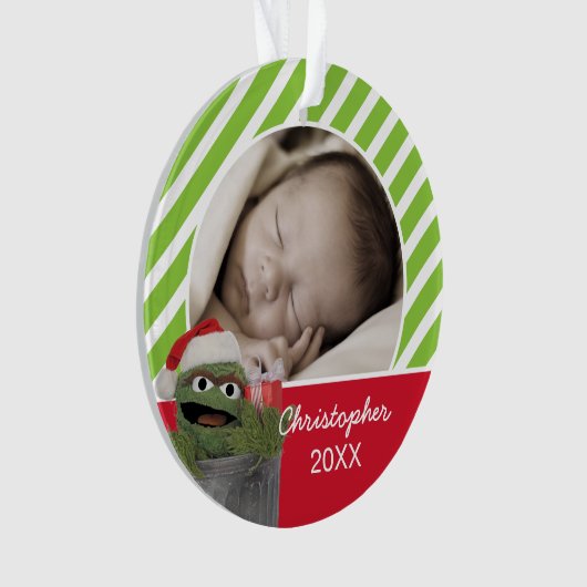 Santa Hat Oscar de Grouch | Jouw namen toevoegen Ornament (voorkant)