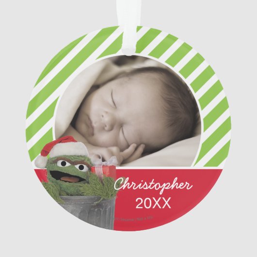 Santa Hat Oscar de Grouch | Jouw namen toevoegen Ornament (achterkant)