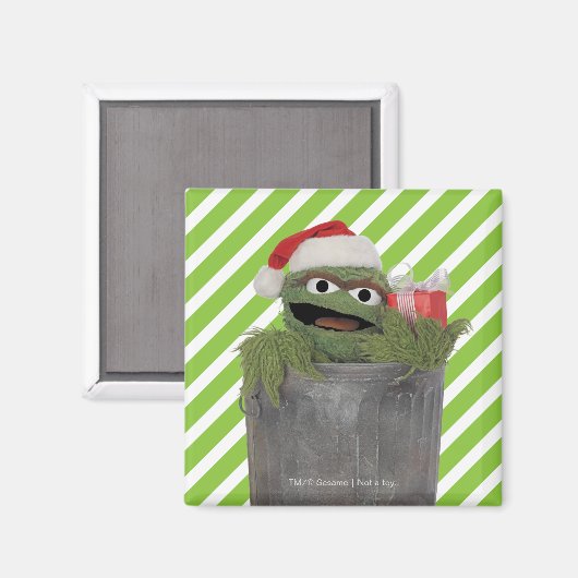 Santa Hat Oscar de Grouch Magneet (Voorkant / Achterkant)