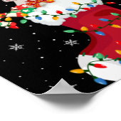 Santa Hat Otter Animal In Socks Xmas Tree Lights T Poster (Hoek)