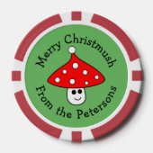 Santa Hat Paddestoel Kerstmis Poker Chips (Voorkant)