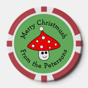 Santa Hat Paddestoel Kerstmis Poker Chips
