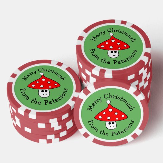 Santa Hat Paddestoel Kerstmis Poker Chips (Opstapeling)