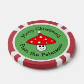 Santa Hat Paddestoel Kerstmis Poker Chips (Enkel)