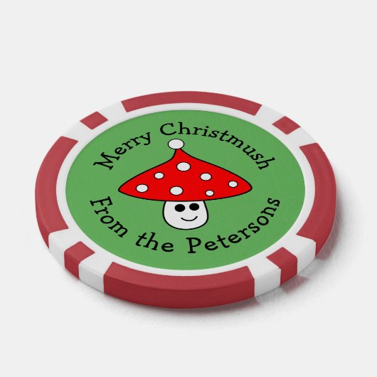 Santa Hat Paddestoel Kerstmis Poker Chips (Enkel)