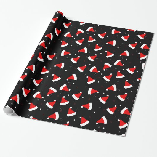 Santa hat patroon Wrapping Paper Cadeaupapier (Uitgerold)