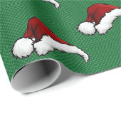 Santa Hat Pattern Cadeaupapier (Rol Hoek)