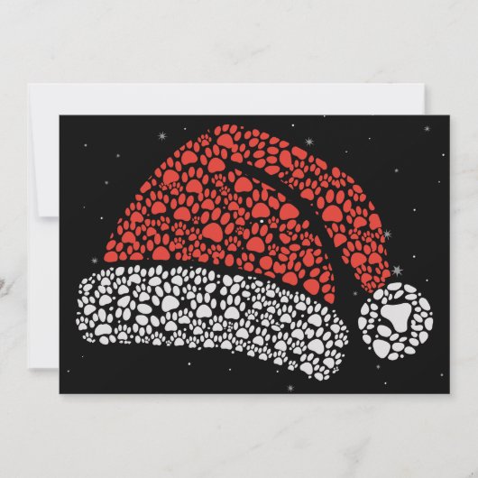 Santa Hat Paw Print Kerst Hondenliefhebber Honden  Feestdagenkaart (Voorkant)