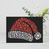 Santa Hat Paw Print Kerst Hondenliefhebber Honden  Feestdagenkaart (Staand voorkant)