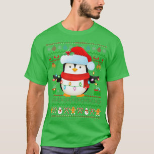 Santa Hat Penguin Bird Xmas licht Ugly Penguin Ch T-shirt
