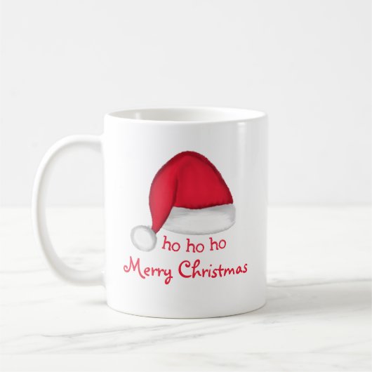 Santa Hat Personalized Holiday Mok (Links)