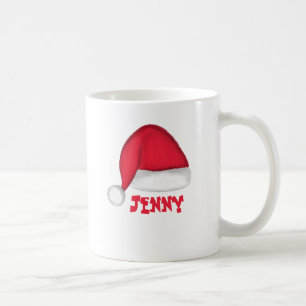 Santa Hat Personalized Holiday Mok