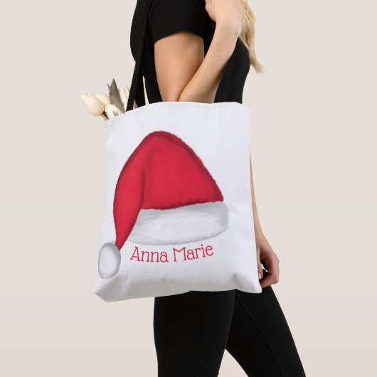 Santa Hat Persoonlijke Canvas tas (Dichtbij)