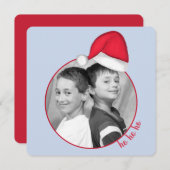 Santa Hat Photo Card Square Kaart (Voorkant / Achterkant)