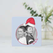 Santa Hat Photo Card Square Kaart (Staand voorkant)