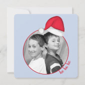 Santa Hat Photo Card Square Kaart (Voorkant)