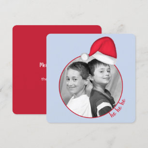 Santa Hat Photo Card Square Kaart
